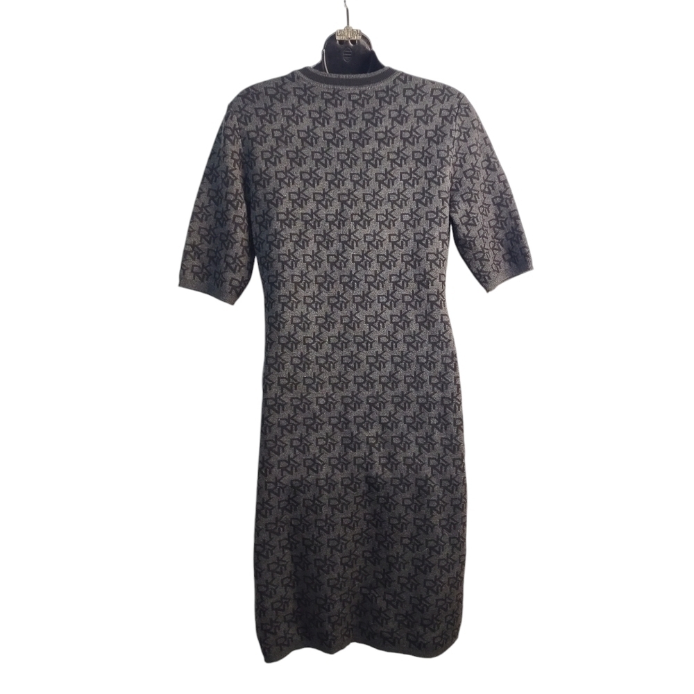 DKNY Sweater Dress Women's Black Gray Sweater Dress Size M - Picture 2 of 8
